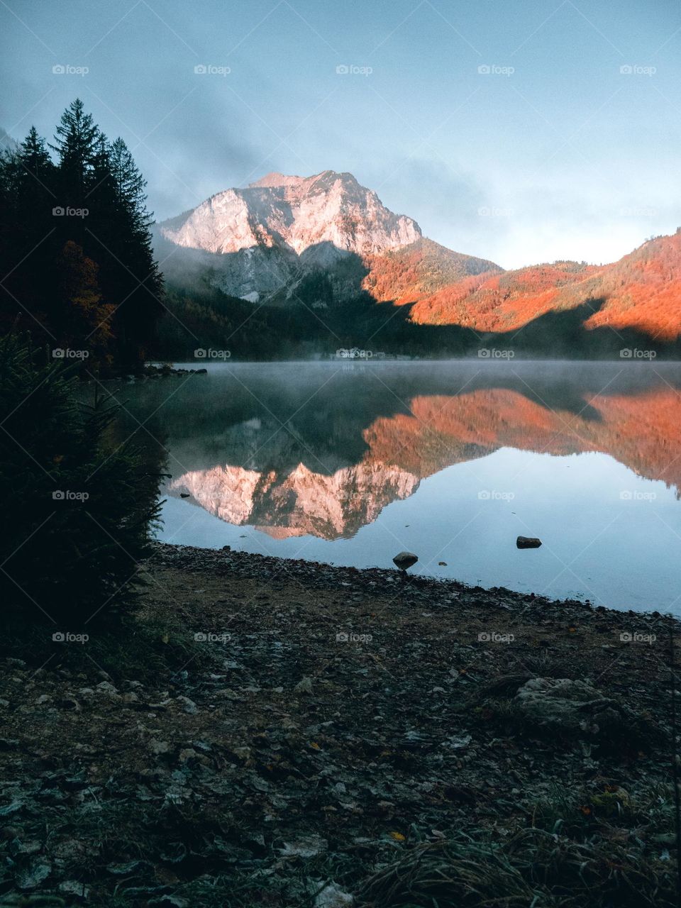 Mountain reflection in the lake 