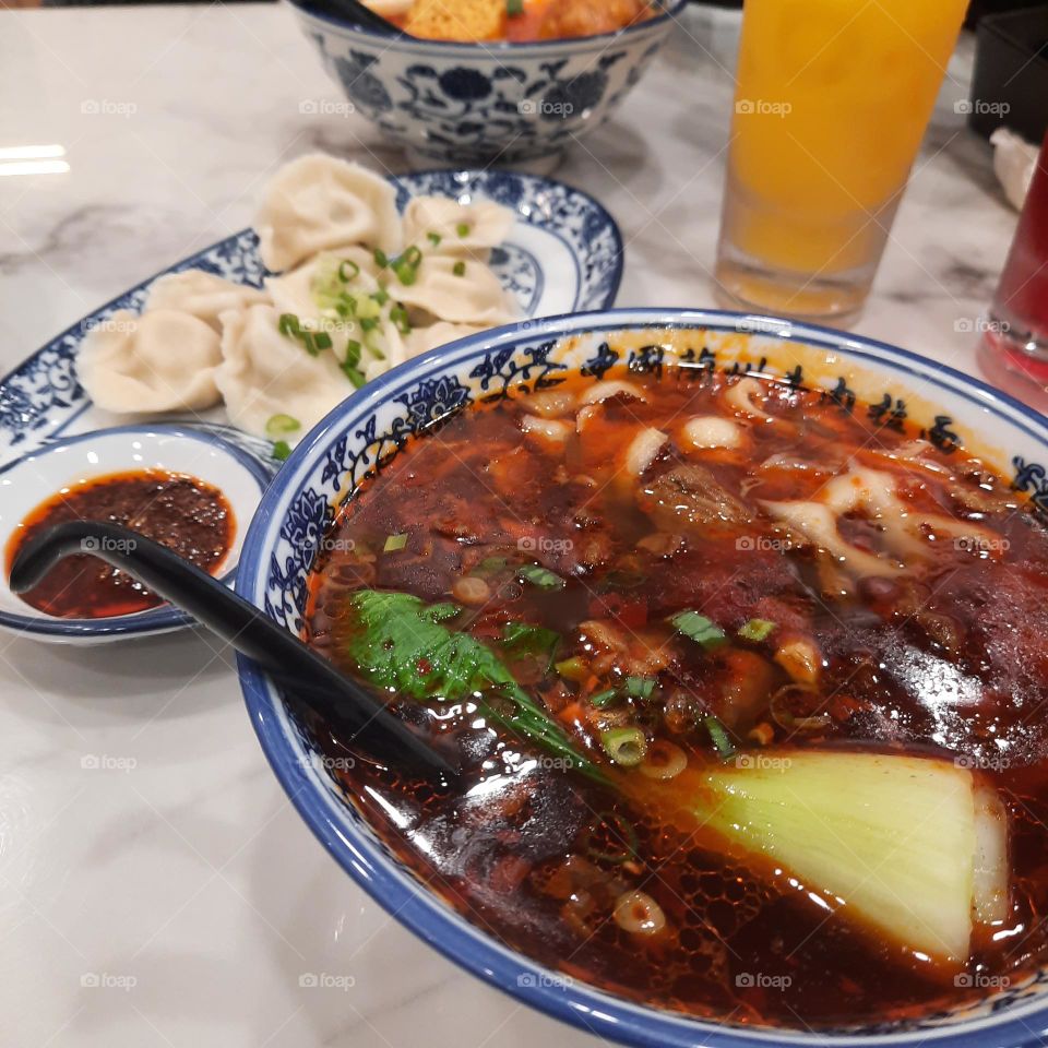 chilli oil dimsum dumpling broth chinese