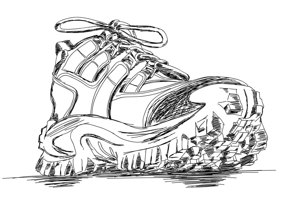 Touch hiking shoes illustration