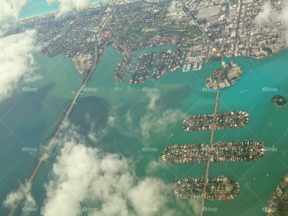 Aerial view of city Maimi, Florida