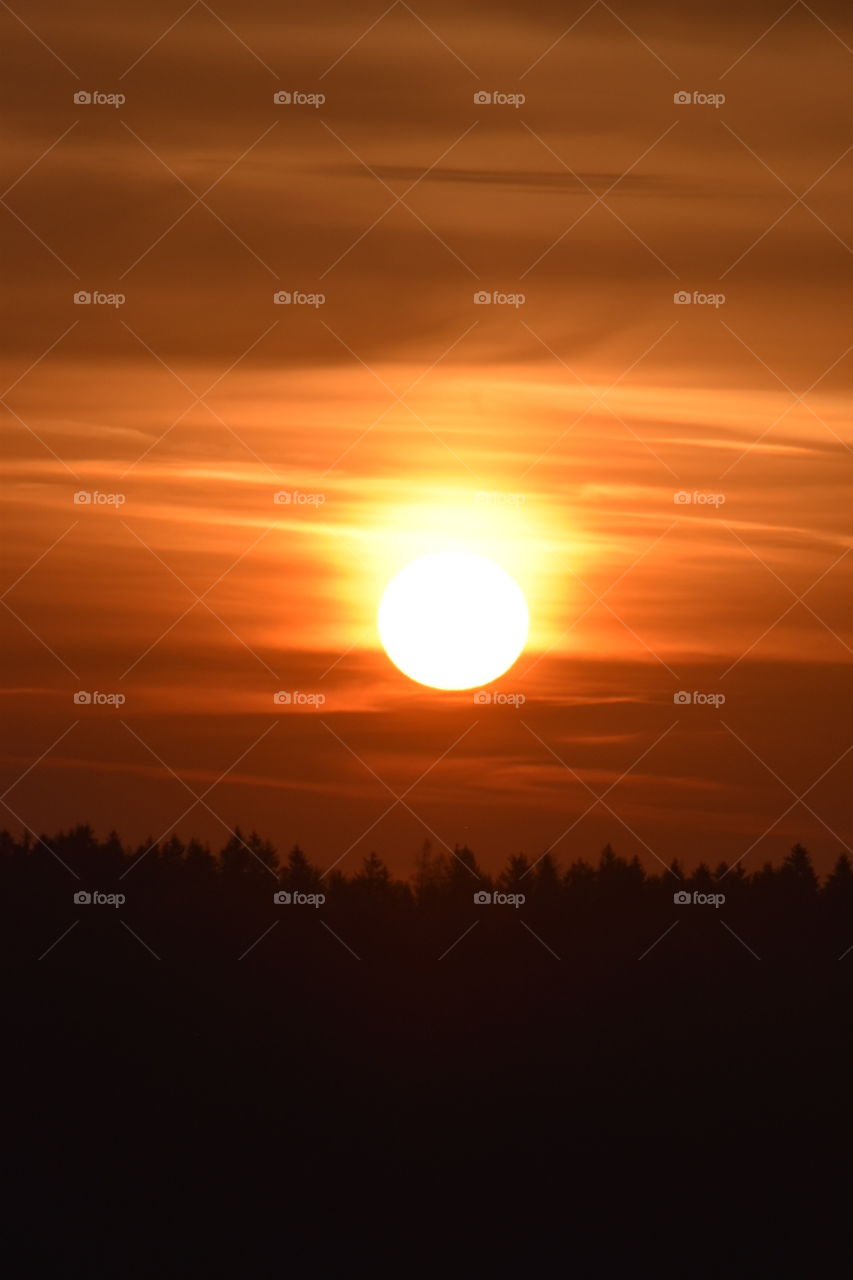 Sun rise in all shades of red