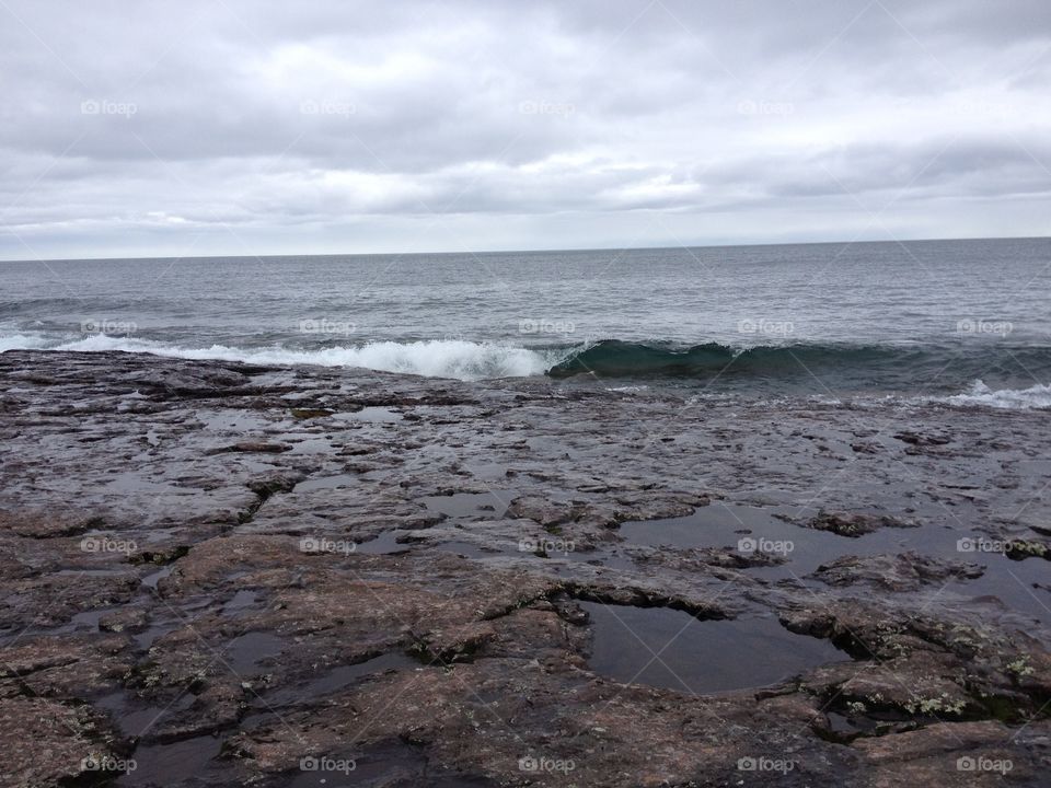 Lake Superior shoreline surf