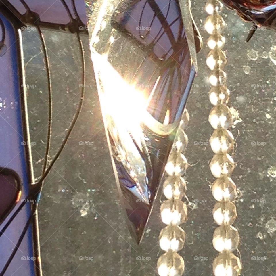 Crystal Sunlit in Sunny a Window