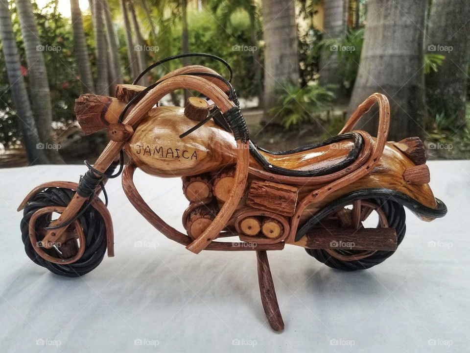hand crafted wooden bike