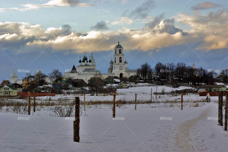 Russian church in Winter. 