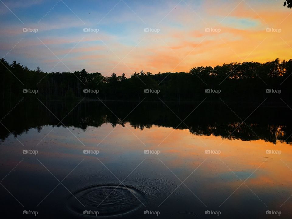 Sunset on lake