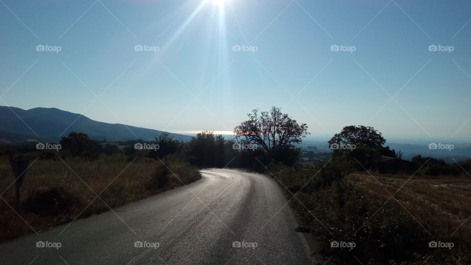 Road and Sun
