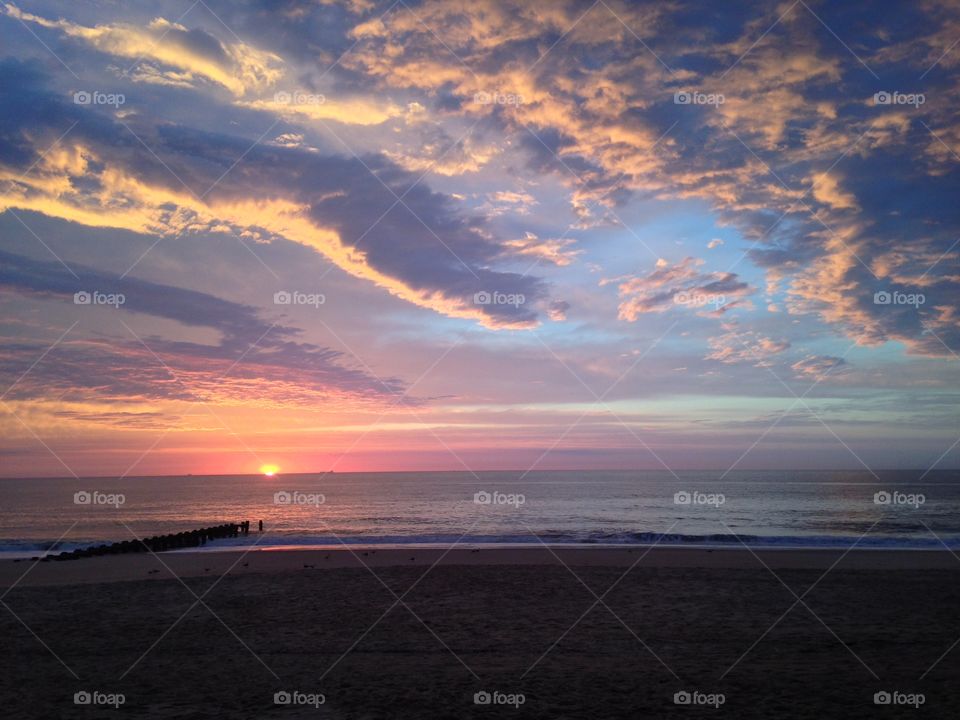 Atlantic Ocean sunrise in Delaware 
