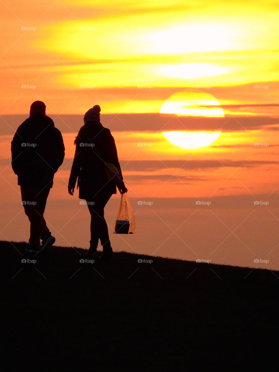 Couple in sunset