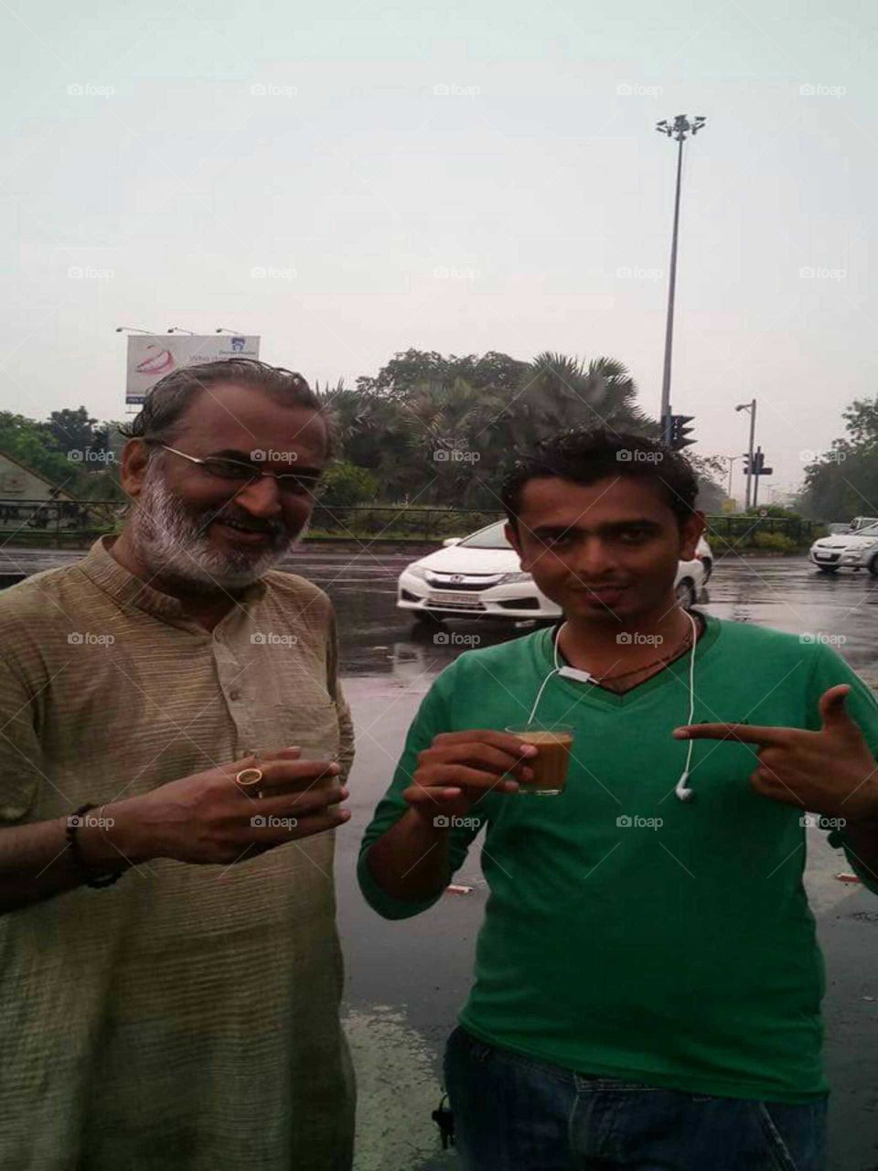Friends Tea party in monsoon