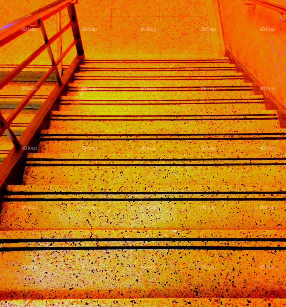 Orange tone  stairway 