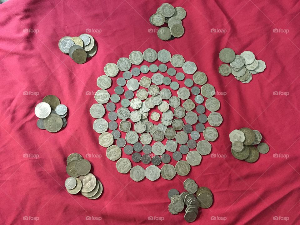 Indian currency coins design...