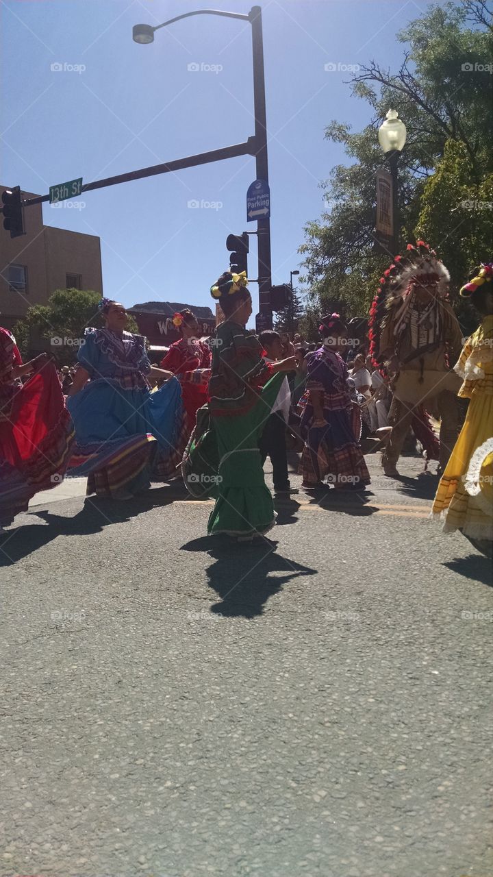 Mexican dancers. Parade in Golden, Co