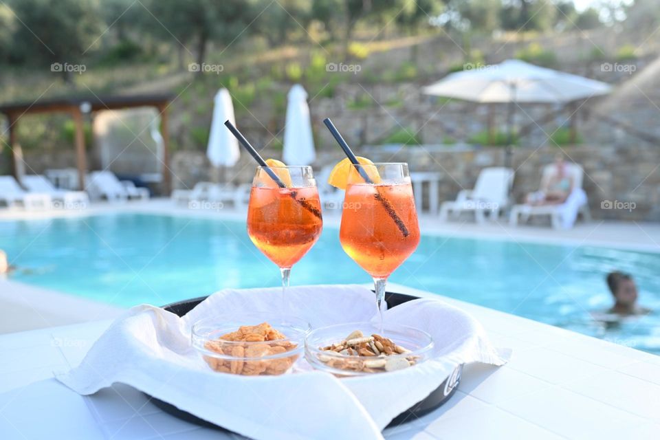 aperitif by the pool