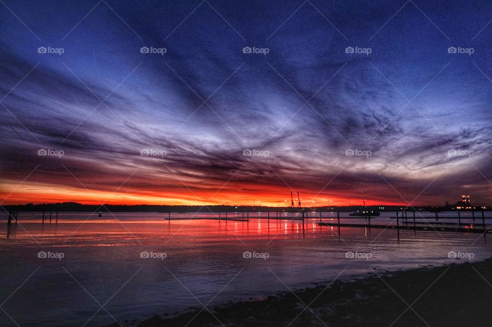 Sunset in Southampton, UK. 