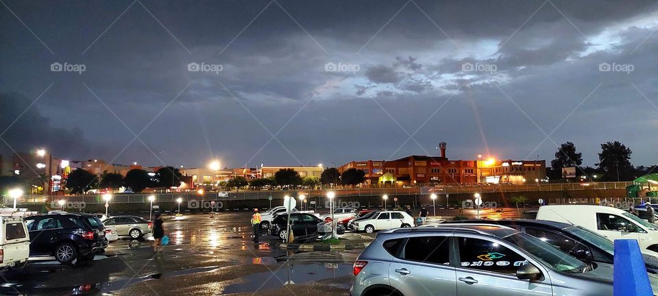 Parking lot after rain