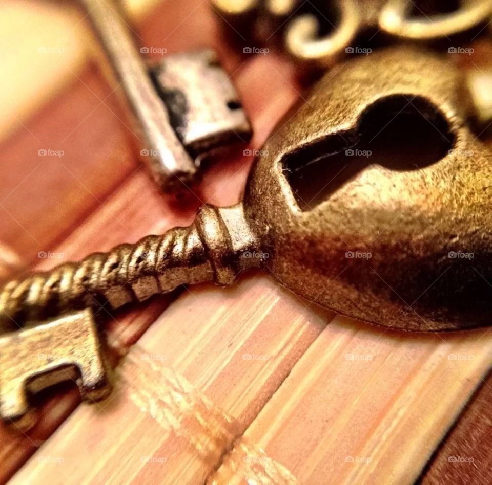 Macro shot of a tiny key. 