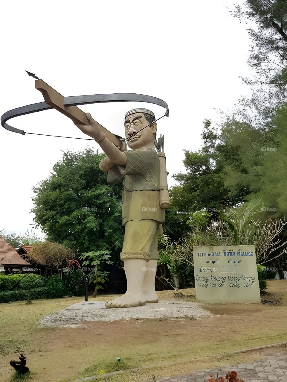 hunter statue in distant provinces thailand