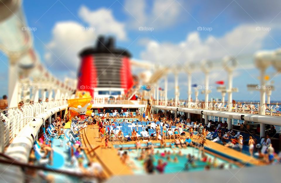 The pool deck. Enjoyed a beautiful day at the pool onboard a cruise ship