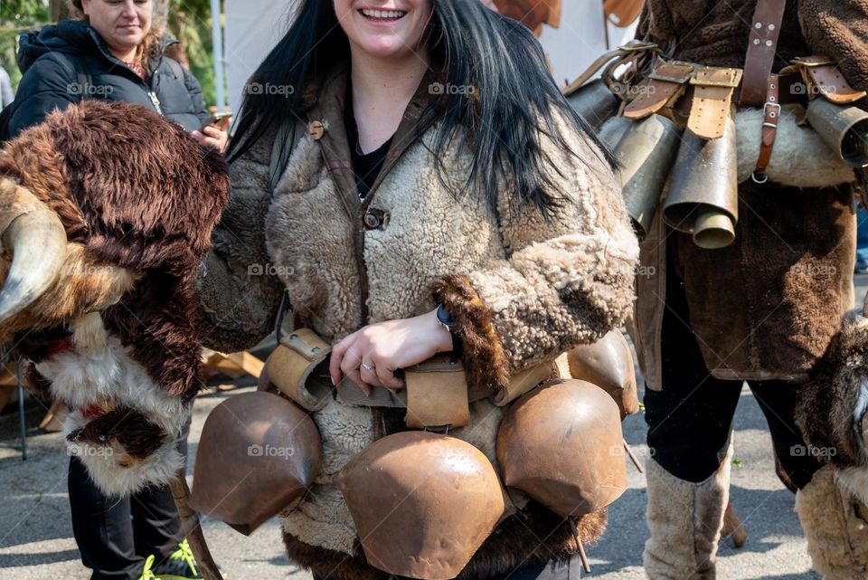 Kukeri are elaborately costumed Bulgarian man, who perform traditional rituals intended to scare away evil spirits. Until recently, all Kukeri were man, but now we can also see women 🙂