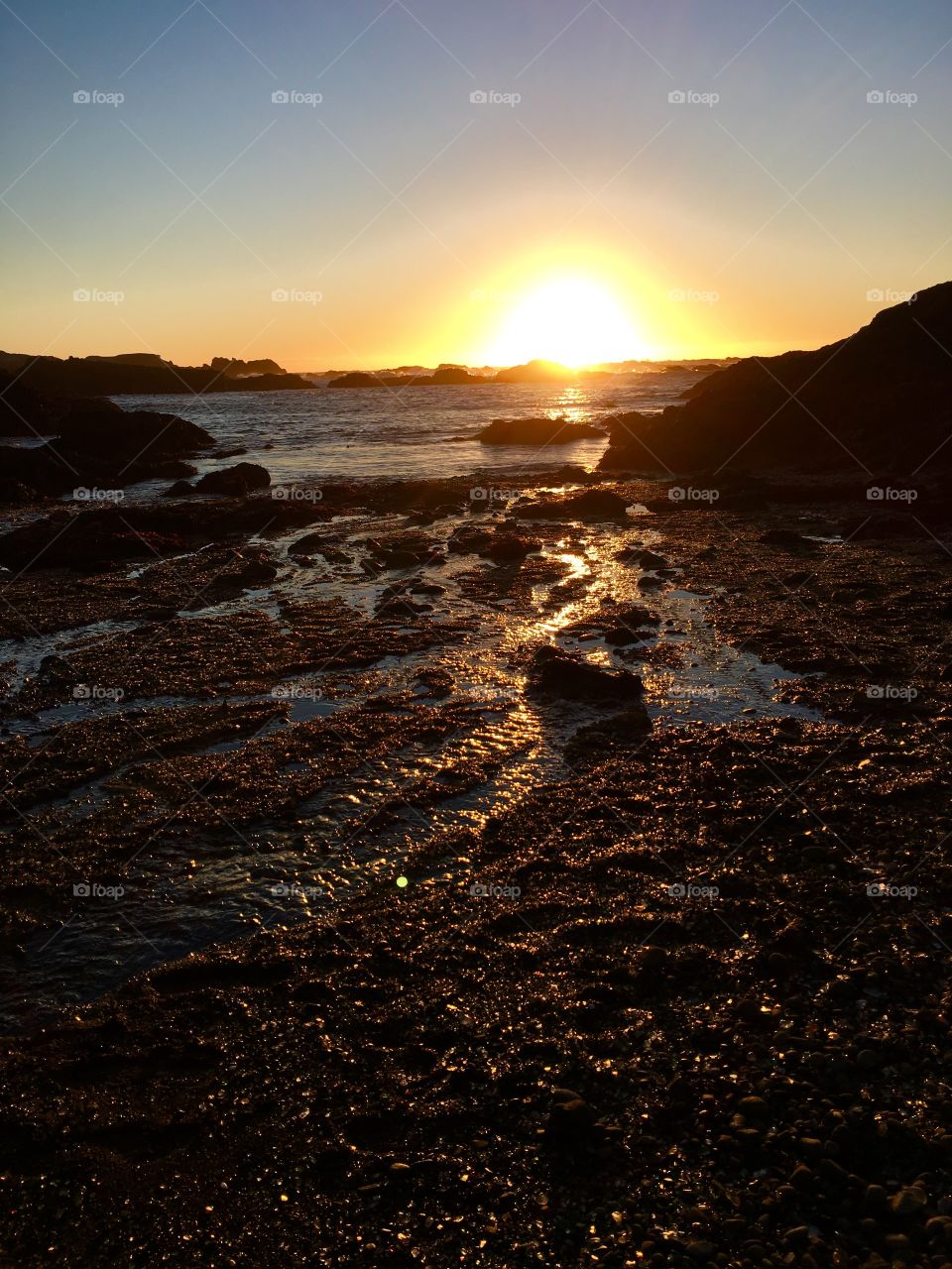 River running into ocean