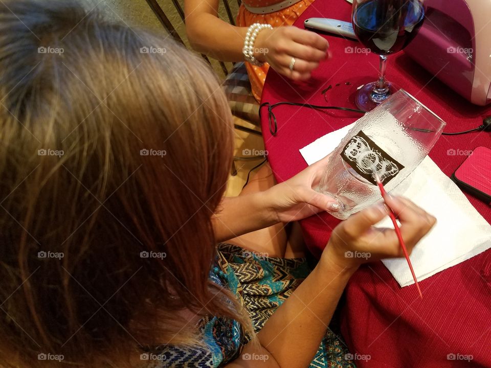 Wine glass etching party