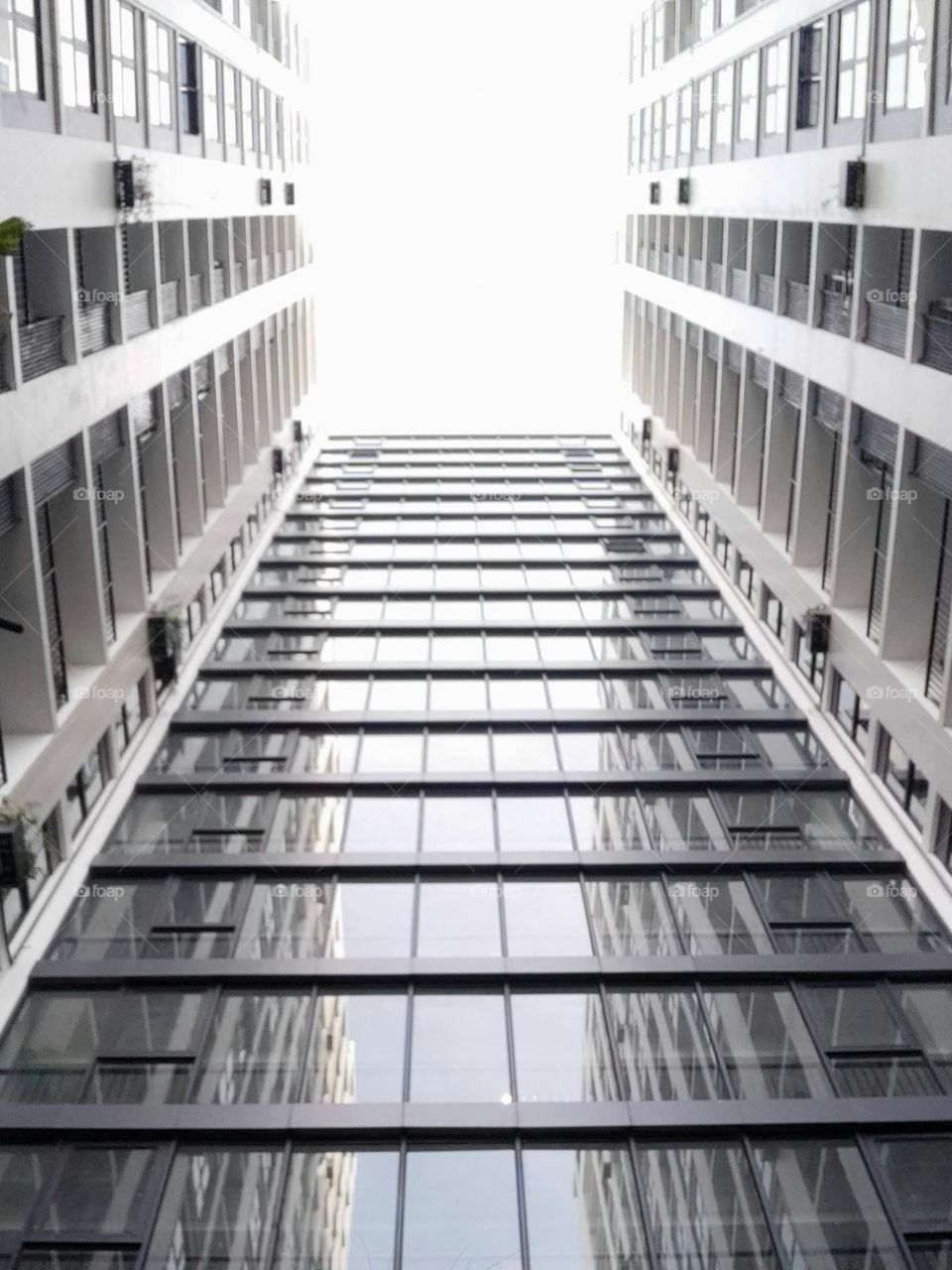 Looking up buildings at Urban Village Phnom Penh Cambodia