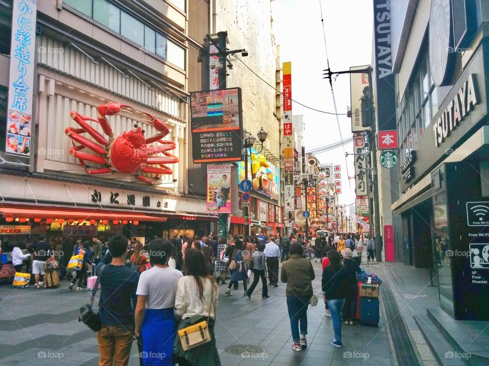 Restaurant street in Osaka