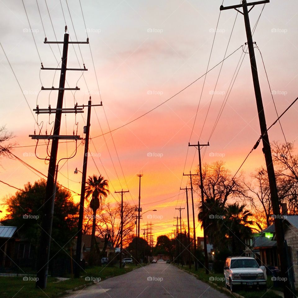 Street sunset