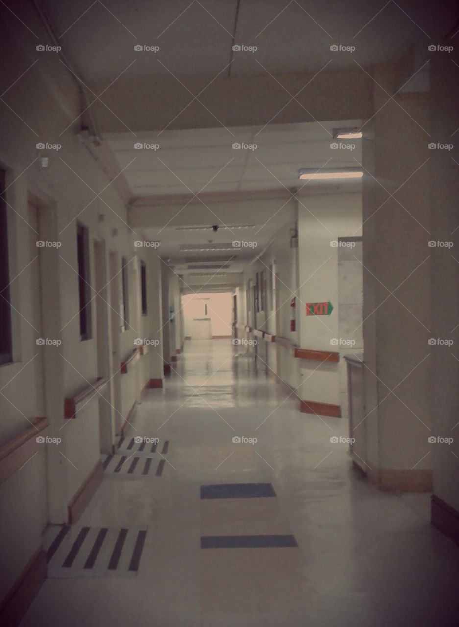 an empty hospital corridor