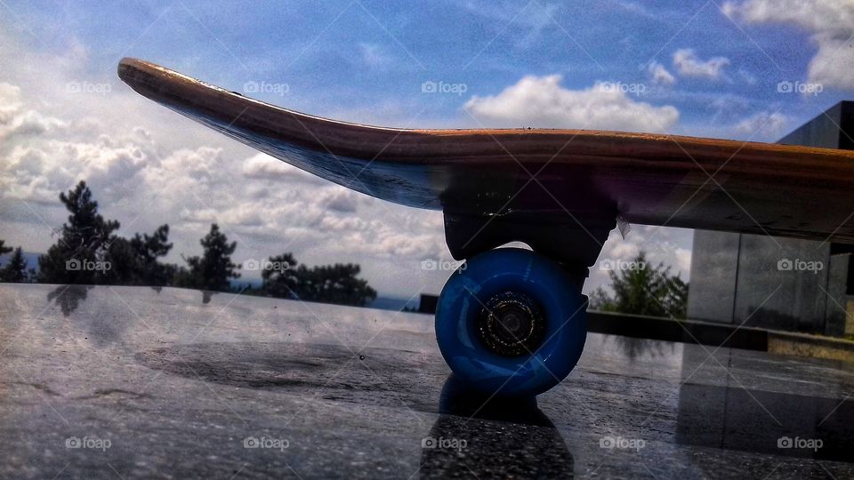 Skateboarding in nature