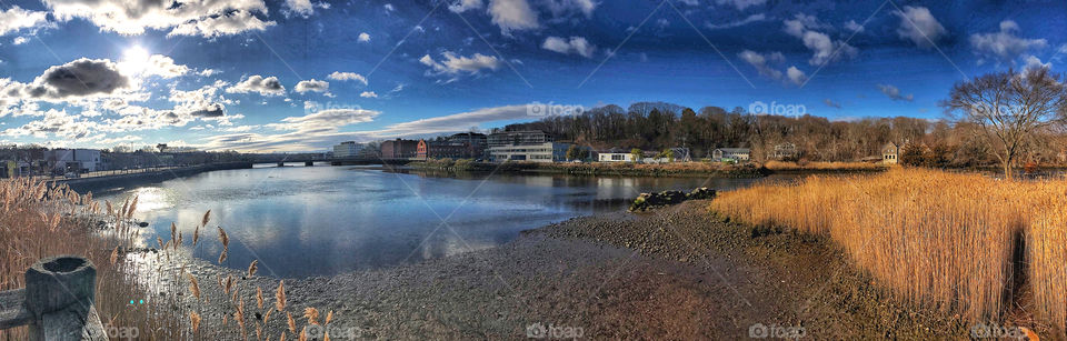 Saugatuck River in Westport, CT on New Years Day