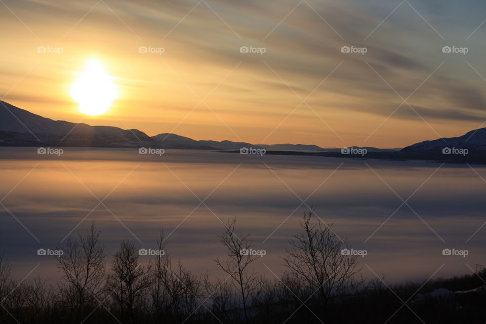 Sun rising over the mountains