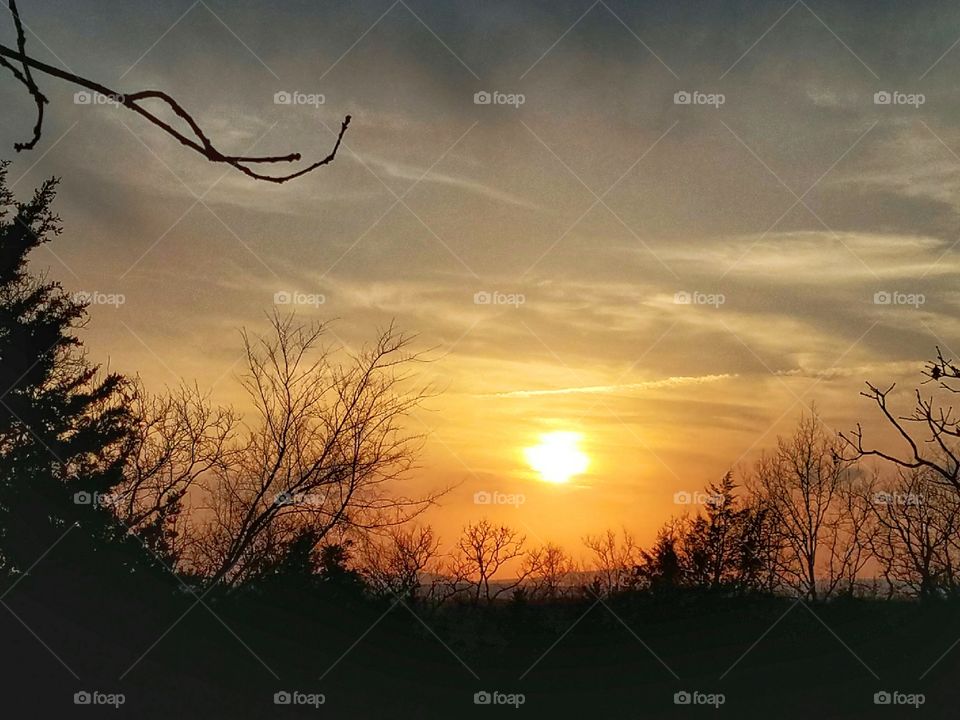 Sunset colored clouds