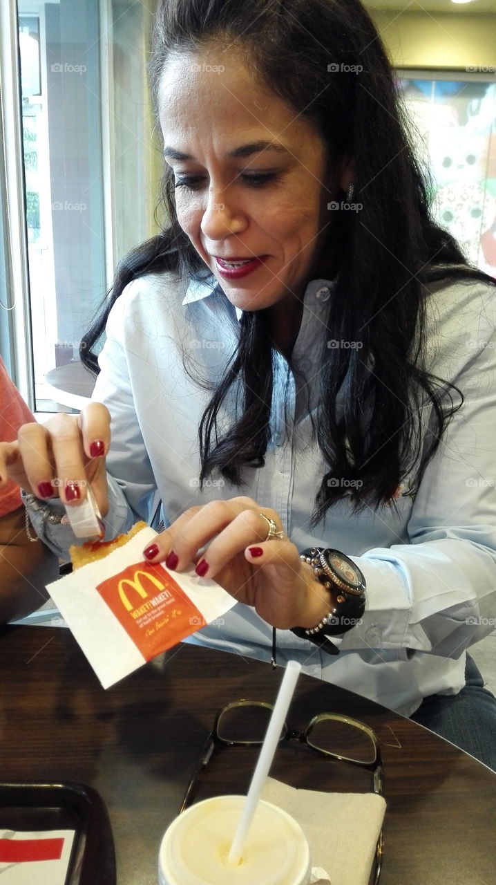 My wife and McDonald's hash browns get along well