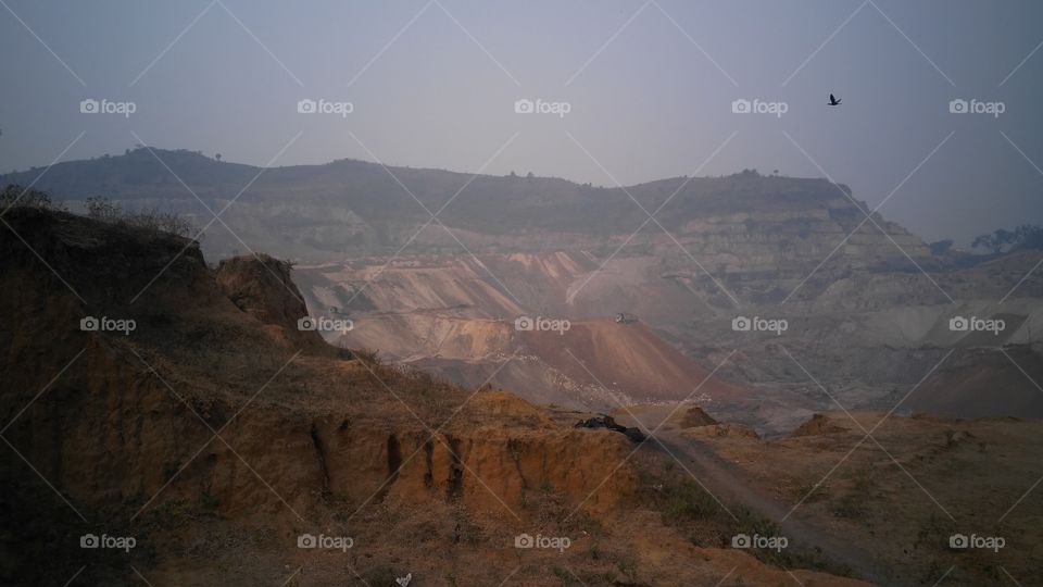 A very beautiful valley situated in the middle of the mountains.