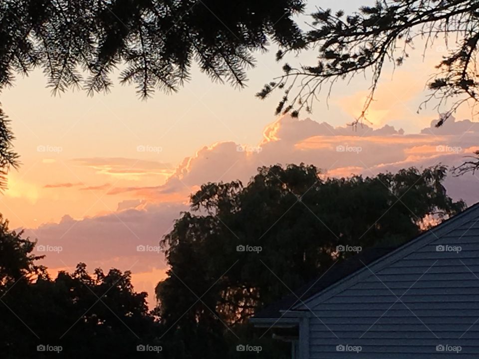 Sunset and thunderclouds 