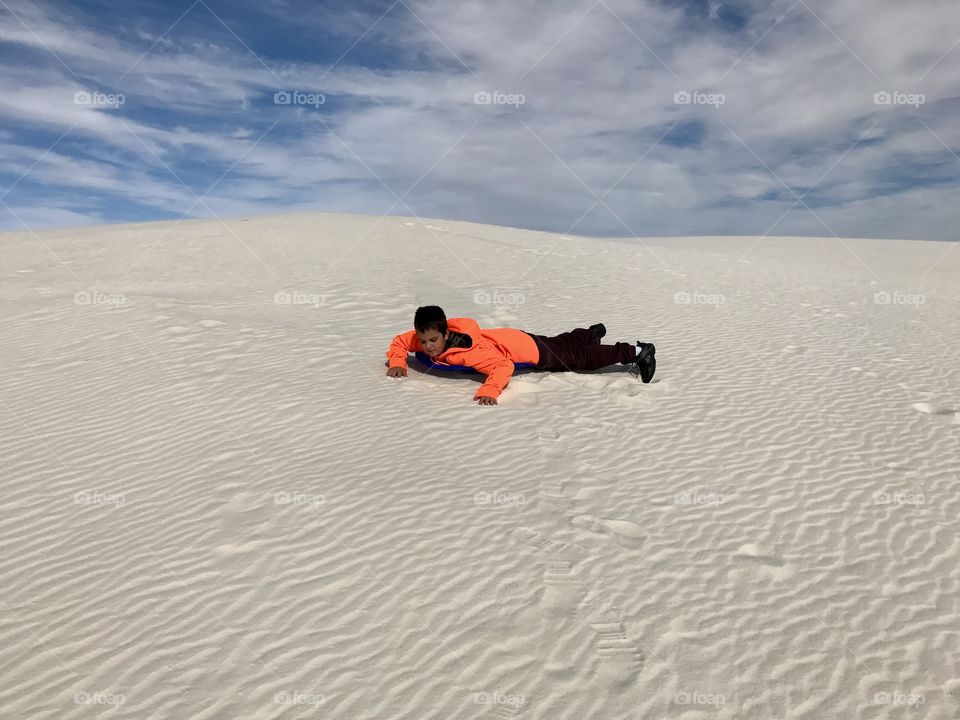 Sand sledding 