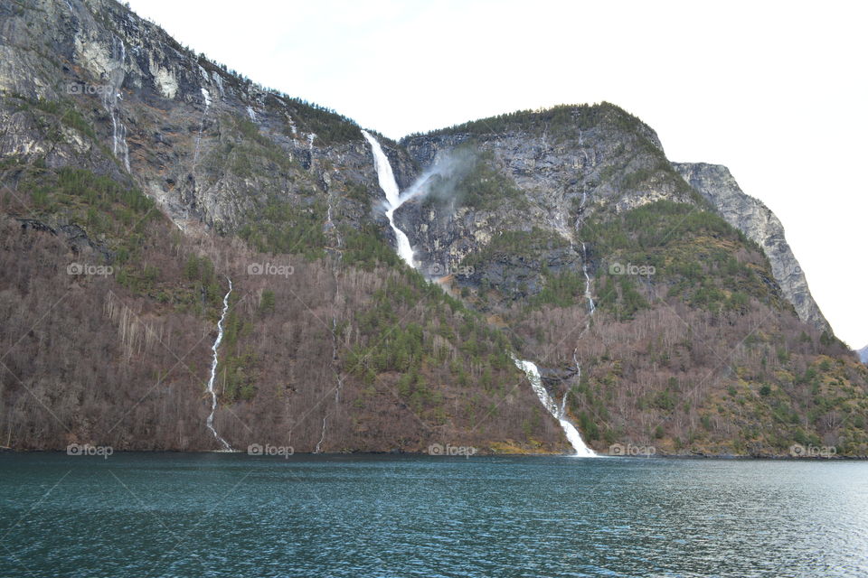 Naeroyfjorden waterfall