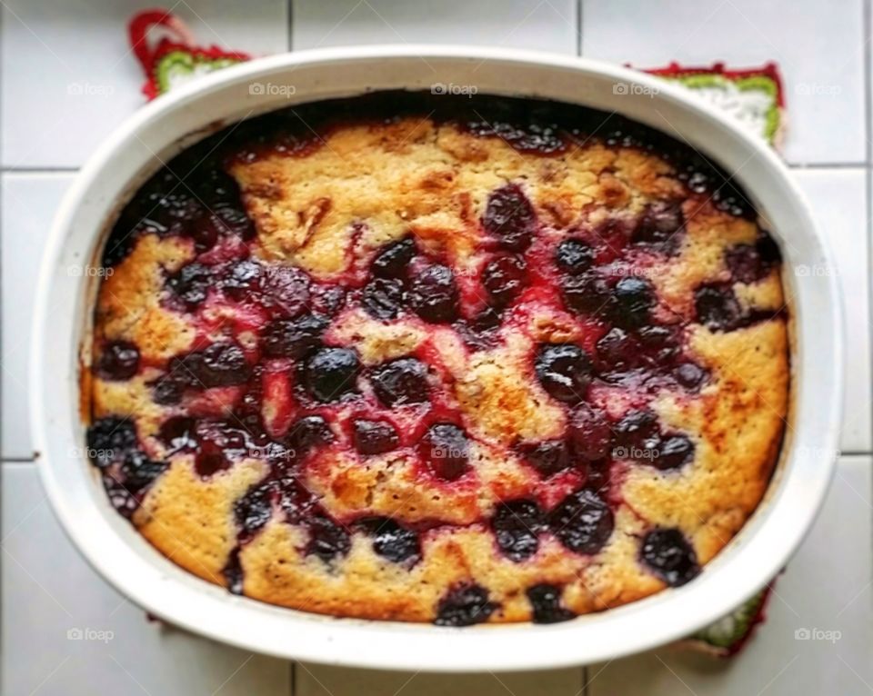 Homemade cherry cobbler