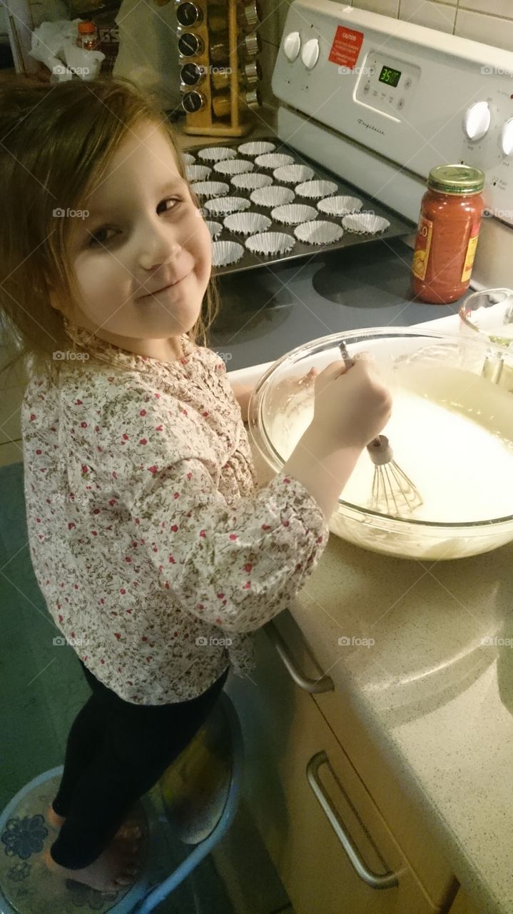 Dani. helping in the kitchen 