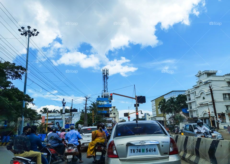 People in the traffic