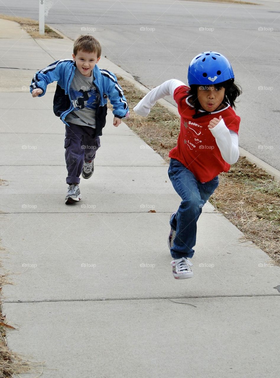 Sibling rivalry, running to the finish line