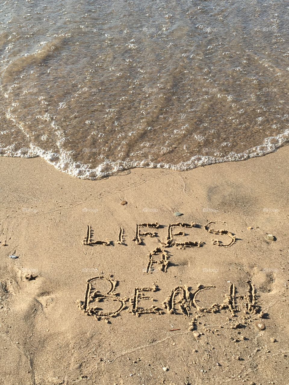 Sand, writing, life's, beach, water, wash, 