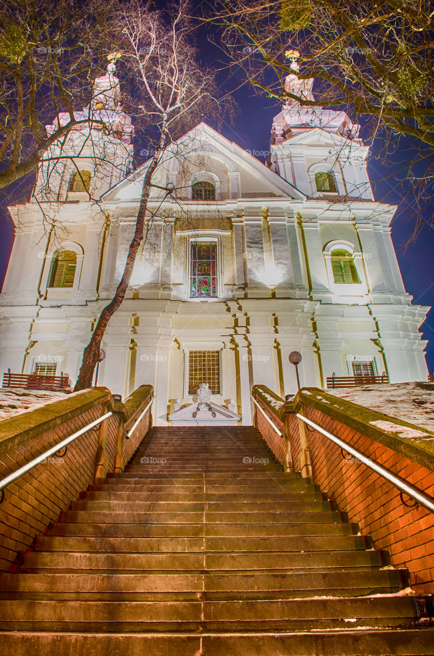 Lviv cityscape during the sunset