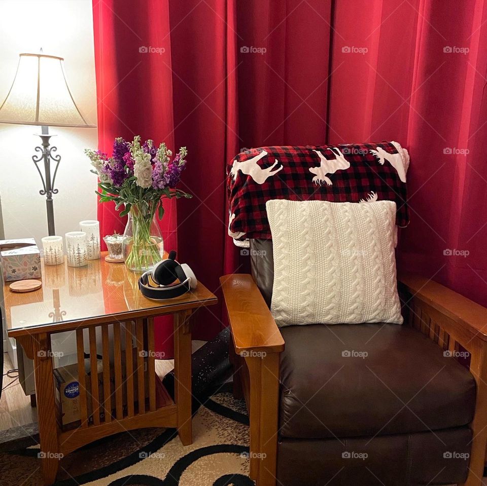 Reading chair by the window