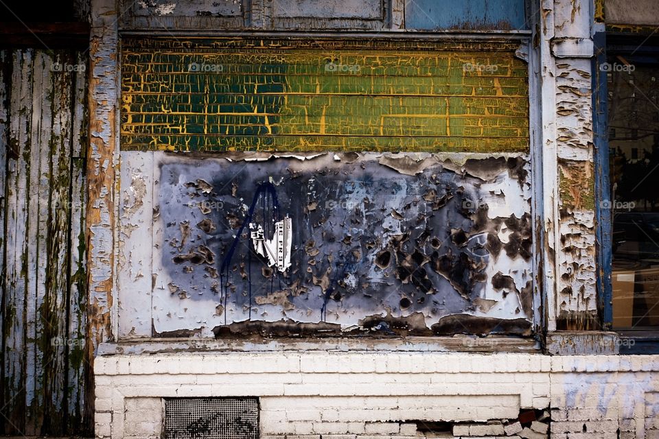 Peeling Pant Graffiti In Philadelphia Pennsylvania, Street Photography, Abandoned Building Photo