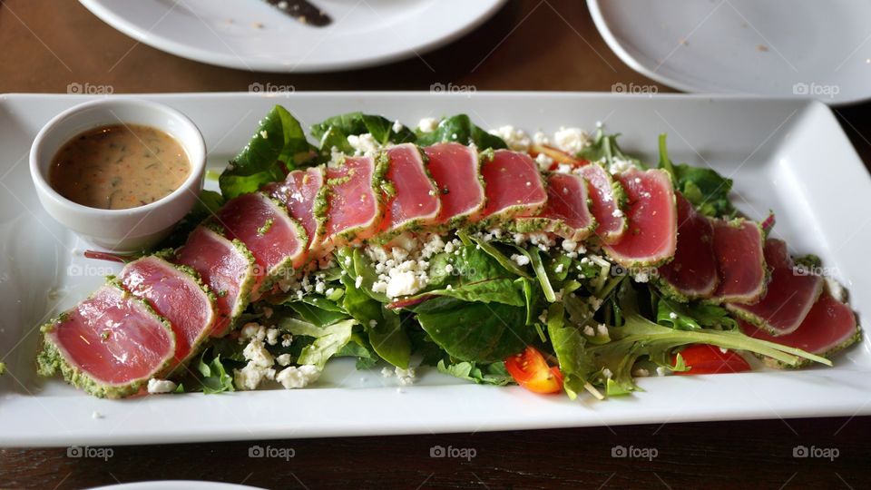 Tuna meat salad with cheese