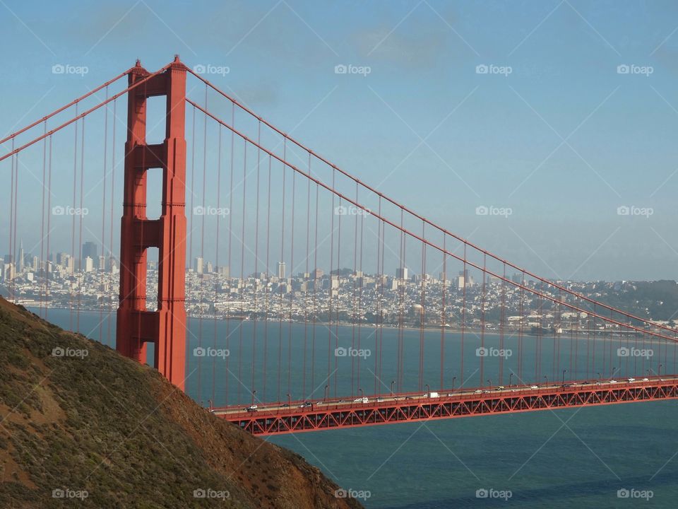 Skyline Of San Francisco With Golden Gate Bridge 