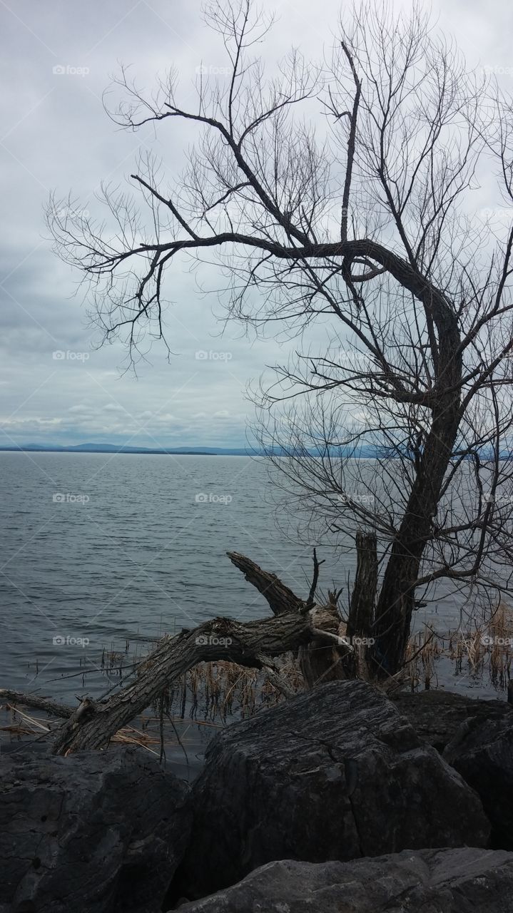 storm remains. lake champlain
